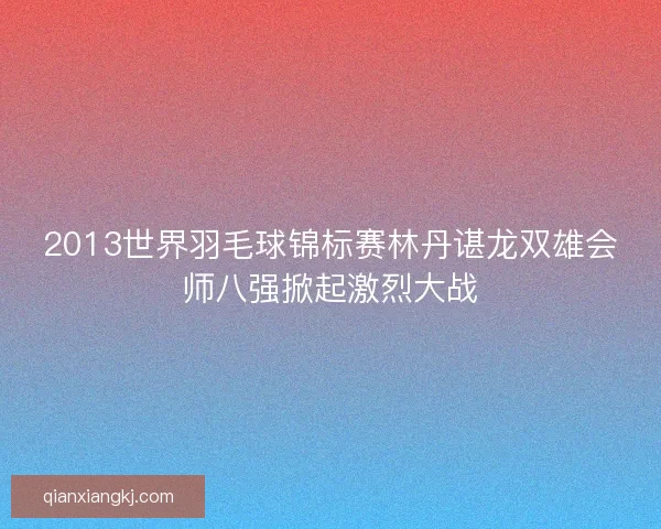 2013世界羽毛球锦标赛林丹谌龙双雄会师八强掀起激烈大战